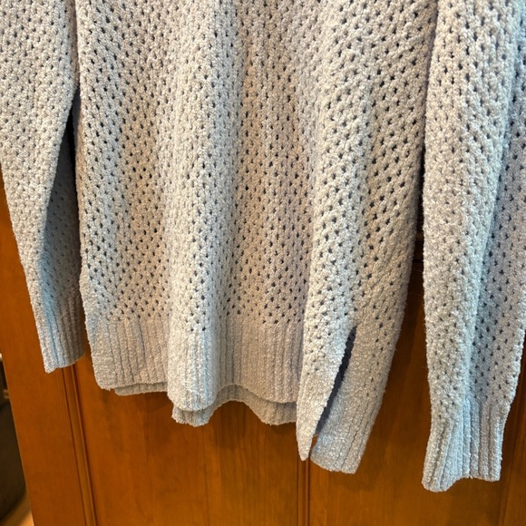 Aerie Chunky V Neck Sweater Oversized Slouchy Light Blue Size Small - Picture 8 of 13